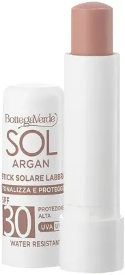 Бальзам для губ Bottega Verde Sol Argan Stick Solare солнцезащитный, SPF30, оттеночный, 5 мл