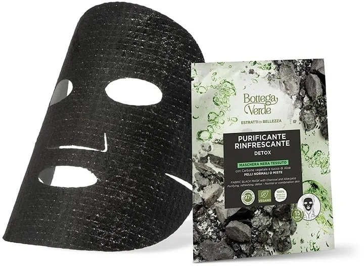 Тканевая маска для лица с углём и алоэ вера Bottega Verde Beauty Extracts Black Fabric Mask