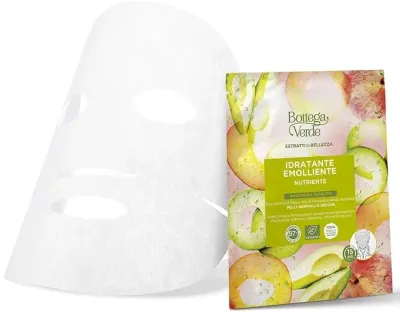 Тканевая маска для лица с персиком, авокадо и гиалуроновой кислотой Bottega Verde Beauty Extracts Fabric Mask