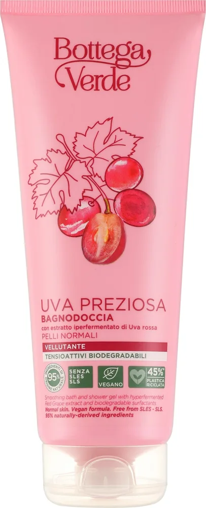 Выравнивающий гель для ванны и душа Bottega Verde Uva Preziosa с красным виноградом, 200 мл