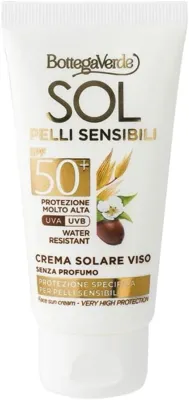 Крем солнцезащитный Bottega Verde Sol Sensitive Face SPF50+ жожоба овсяное молоко 50 мл