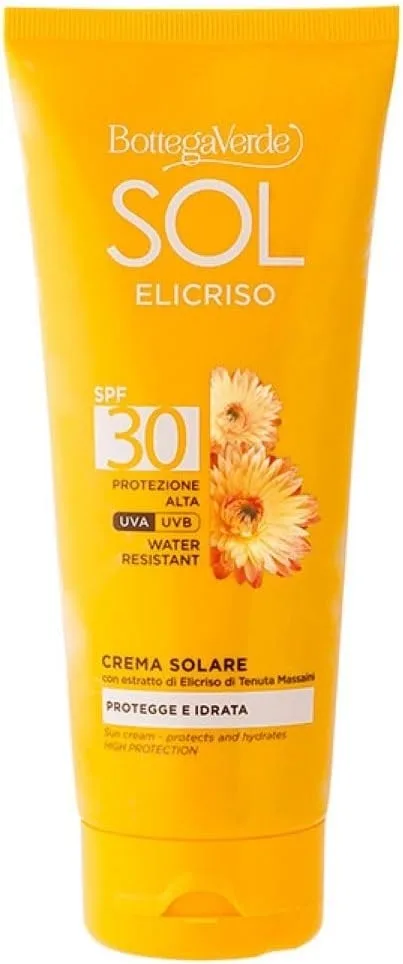 Крем солнцезащитный Bottega Verde Sol Elicriso SPF30 бессмертник олива водостойкий 200 мл