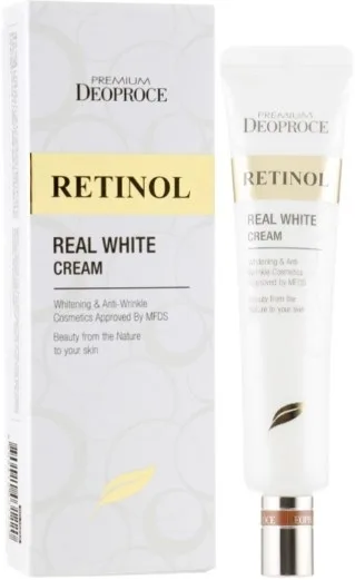 Крем для области вокруг глаз Deoproce Retinol Real White с ретинолом арбутином и маслом ши для выравнивания тона 40 мл