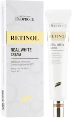 Крем для области вокруг глаз Deoproce Retinol Real White с ретинолом арбутином и маслом ши для выравнивания тона 40 мл