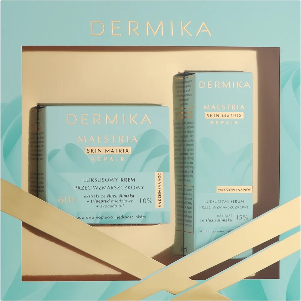 Набор для лица Dermika Maestria Skin Matrix крем и сыворотка с муцином улитки для зрелой кожи 60+ 50+30 мл
