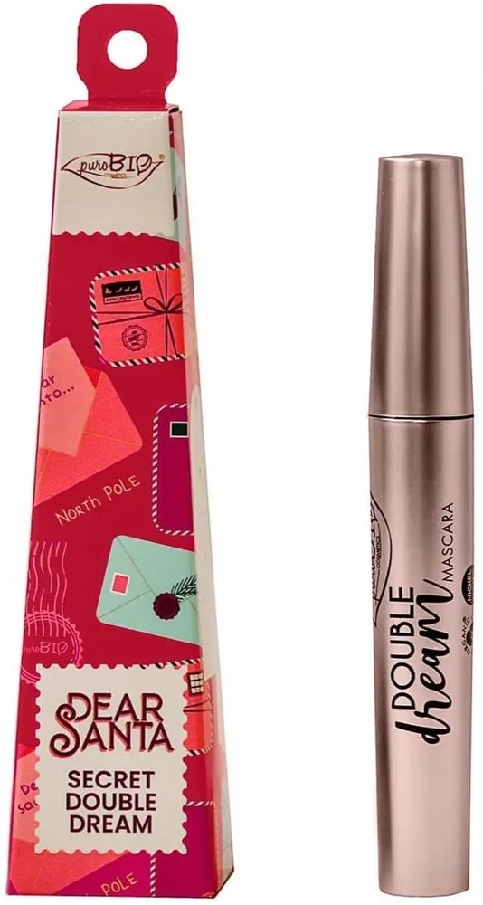 Тушь для ресниц PuroBio Cosmetics Secret Double Dream удлиняющая, подкручивающая, 10 мл
