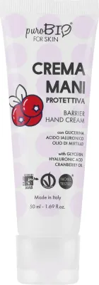 PuroBio Cosmetics PuroBio Cosmetics Barrier Hand Cream - Крем для рук PuroBio Barrier защитный с гиалуроновой кислотой и маслом клюквы 50 мл