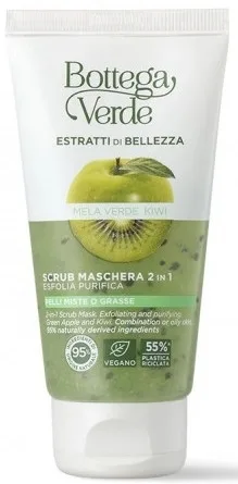 Пилинг-маска 2 в 1 для лица с зелёным яблоком и киви Bottega Verde Beauty Extracts 2-In-1 Scrub Mask