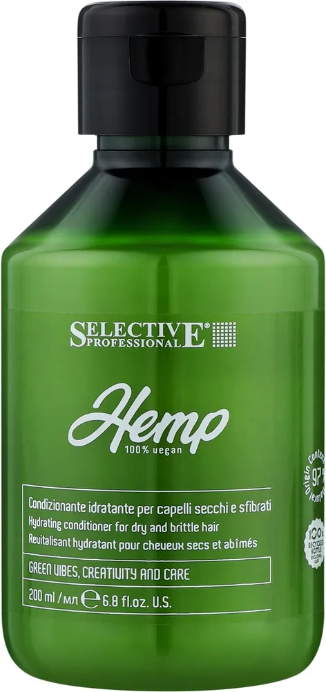 Увлажняющий кондиционер для сухих и ломких волос Selective Professional Hemp Hydrating Conditioner 200 мл
