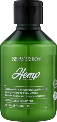 Увлажняющий кондиционер для сухих и ломких волос Selective Professional Hemp Hydrating Conditioner 200 мл