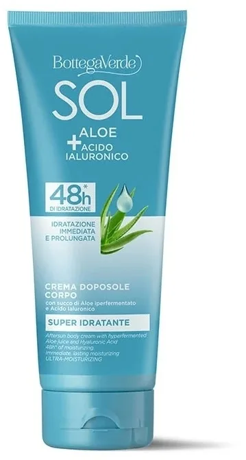 Крем для тела Bottega Verde Sol после загара с алоэ и гиалуроновой кислотой 200 мл