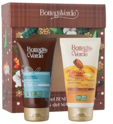 Набор кремов для рук Bottega Verde Gift с аргановым маслом, для нормальной и сухой кожи, 2 x 75 мл