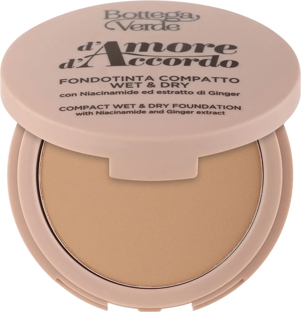 Компактная тональная основа Bottega Verde D'Amore D'Accordo Wet & Dry, 8 г, оттенок Cinnamon