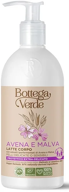 Увлажняющий лосьон для тела Bottega Verde Avena & Malva для чувствительной кожи всей семьи, 400 мл