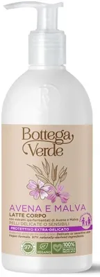 Увлажняющий лосьон для тела Bottega Verde Avena & Malva для чувствительной кожи всей семьи, 400 мл
