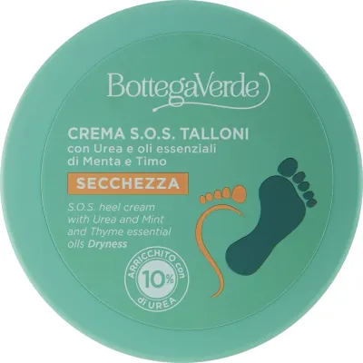 Крем для стоп Bottega Verde SOS Heel Cream с мочевиной и эфирными маслами мяты и тимьяна, смягчающий, 75 мл