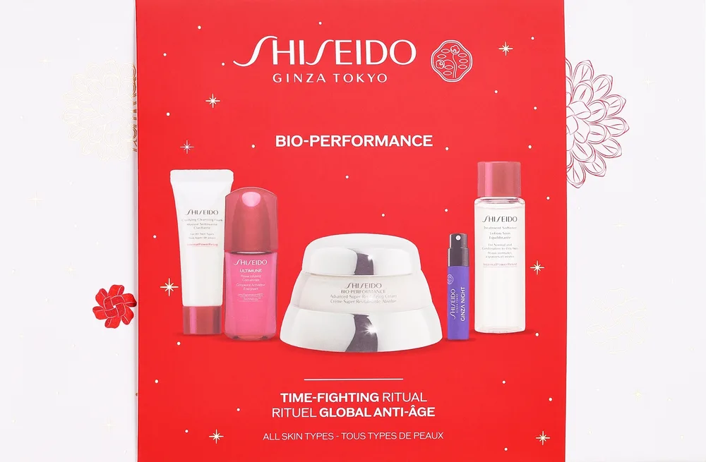 Набор для лица Shiseido Bio-Performance Holiday из 5 средств крем и очищение для зрелой кожи