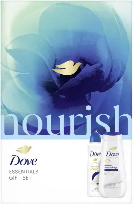Набор для тела Dove Nourish Essentials питательный гель для душа и дезодорант 225+150 мл/ Дав