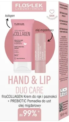 Набор Floslek Hand & Lip Duo крем для рук с фитоколлагеном и бальзам для губ с миндалем 50 мл+4 г