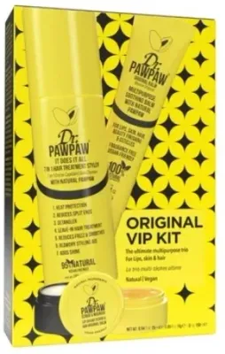 Набор Dr. PAWPAW VIP бальзам скраб для губ и спрей с папайей и касторовым маслом 25+150 мл+16 г/ Доктор По По