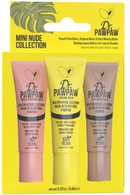 Набор бальзамов для губ Dr. PAWPAW Mini Nude три оттеночных бальзама с папайей и алоэ 3x10 мл