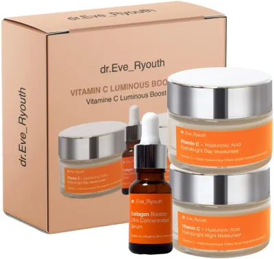 Набор для лица Dr. Eve_Ryouth Vitamin C дневной ночной крем и сыворотка с витамином C и гиалуроном 2x50+15 мл