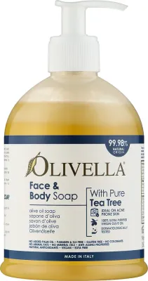 Мыло жидкое для лица и тела Olivella Pure Tea с чайным деревом, 500 мл