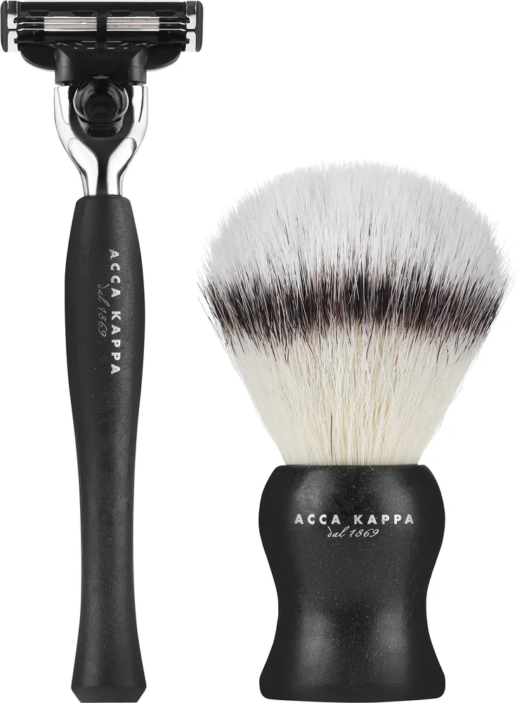 Набор для бритья Acca Kappa Natural Style Nero станок для бритья и помазок черного цвета