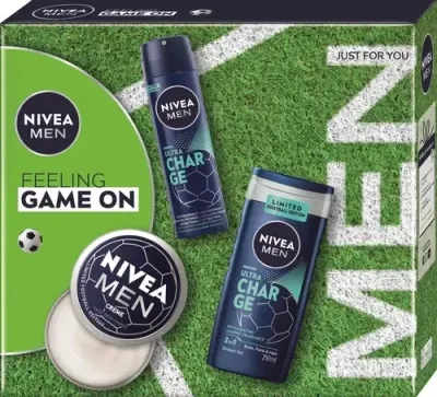 Мужской набор NIVEA Men Feeling Game On крем для лица антиперспирант и гель для душа 150+150+250 мл