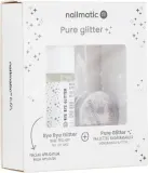 Набор Nailmatic Pure Glitter база для ногтей 8 мл блестки серебро и золото и кисть — фото 1