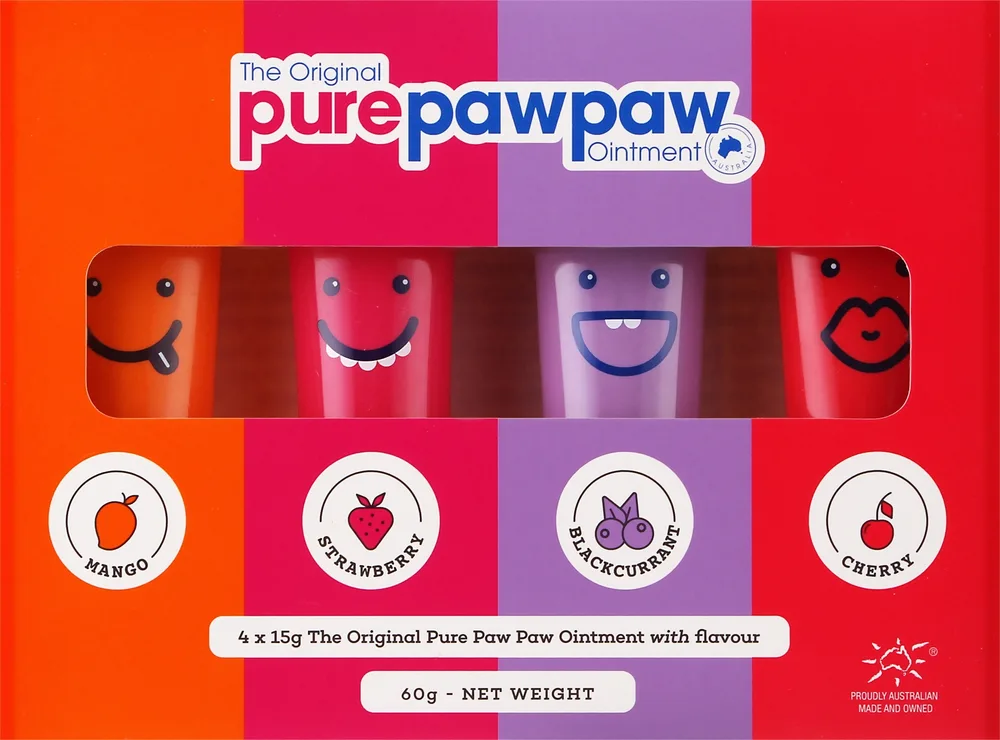 Набор бальзамов для губ Pure Paw Paw четыре бальзама с папайей и пчелиным воском 4x15 г