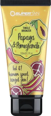 Крем для загара в солярии Supertan Papaya Pomegranate тингл-бронзер с медью и пептидами, 150 мл