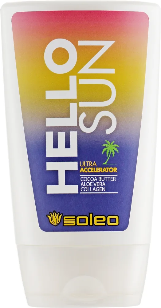 Ускоритель загара для солярия Soleo Hello Sun Ultra Accelerator какао алоэ коллаген 150 мл