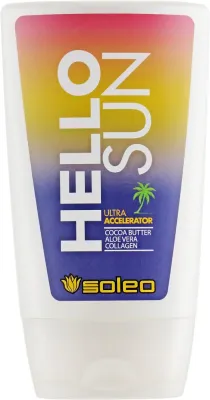 Ускоритель загара для солярия Soleo Hello Sun Ultra Accelerator какао алоэ коллаген 150 мл