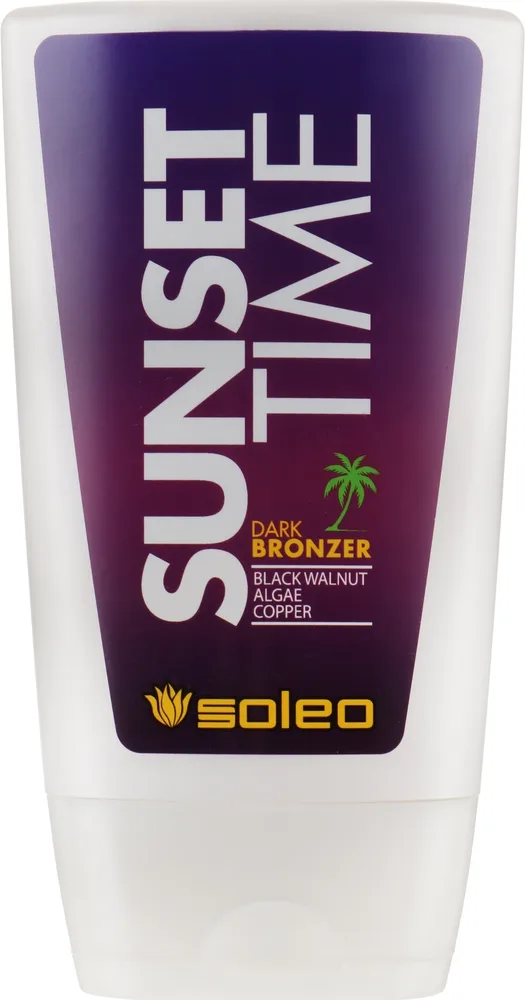 Лосьон-бронзер для загара в солярии Soleo Sunset Time Dark Bronzer интенсивный тёмный с водорослями и медными пептидами, 150 мл