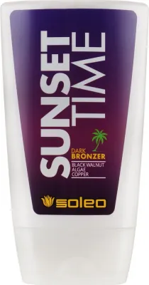 Лосьон-бронзер для загара в солярии Soleo Sunset Time Dark Bronzer интенсивный тёмный с водорослями и медными пептидами, 150 мл