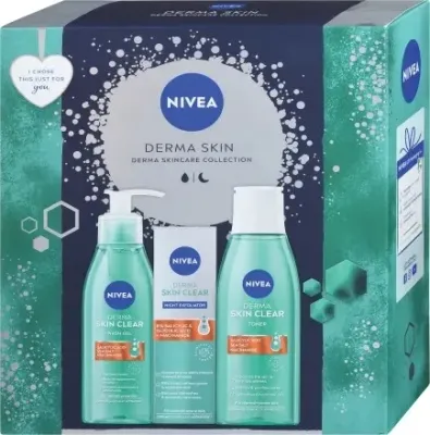 Набор NIVEA Derma Skin эксфолиант 40 мл гель для умывания 150 мл и тоник для лица 200 мл