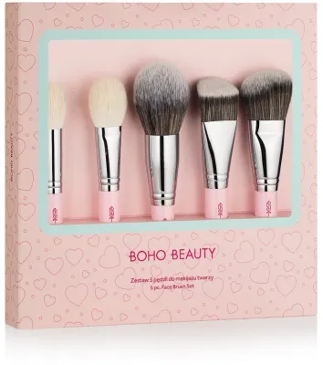 Набор кистей для макияжа Boho Beauty Love Color Face Brush Set для лица, 5 шт