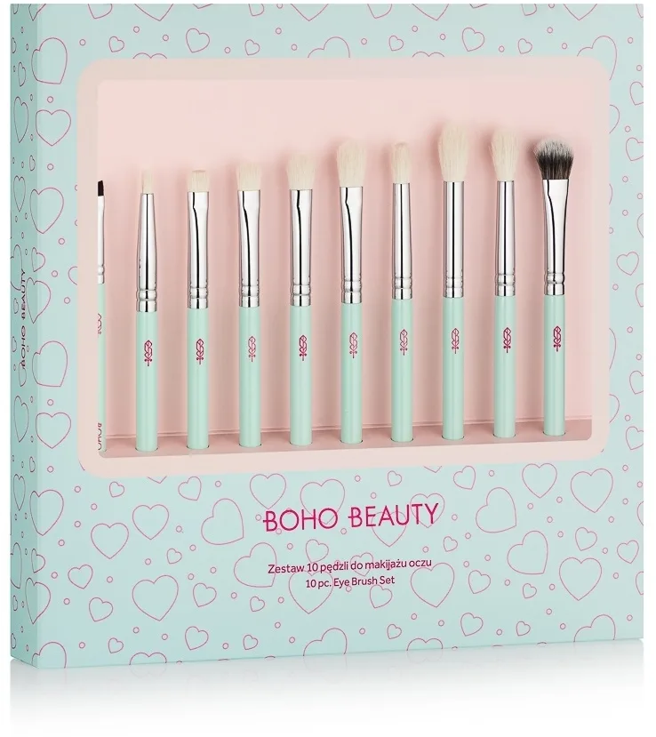Набор кистей для макияжа Boho Beauty Love Color Eye Brush Set для глаз, 10 шт