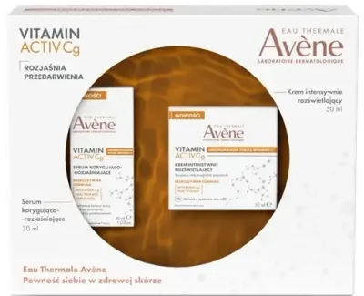 Набор для лица Avene Vitamin Activ Cg сыворотка и крем с термальной водой ниацинамидом для сияния 30+50 мл
