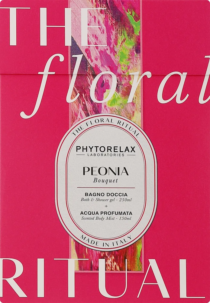 Phytorelax Laboratories Phytorelax Laboratories The Floral Ritual Peony Bouquet (sh/gel/250 мл + b/mist/150 мл) - Набор для тела Phytorelax Peony Bouquet гель для душа и мист пиона 250+150 мл