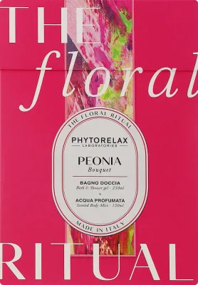 Phytorelax Laboratories Phytorelax Laboratories The Floral Ritual Peony Bouquet (sh/gel/250 мл + b/mist/150 мл) - Набор для тела Phytorelax Peony Bouquet гель для душа и мист пиона 250+150 мл