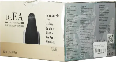Набор Dr.EA Keratin Series шампунь глубокой очистки крем для выпрямления бессульфатный шампунь маска сыворотка молочко по 30 мл и щетка