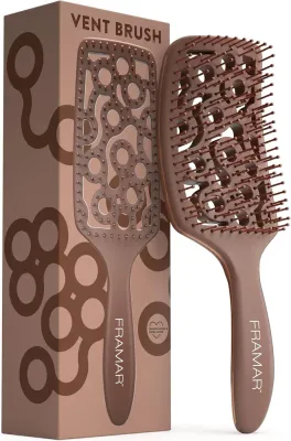 Щётка для волос Framar Vent Brush Chocolate массажная, с эргономичной ручкой, 1 шт