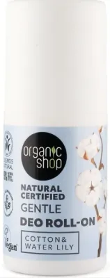 Дезодорант шариковый Organic Shop Gentle Deo Roll-On с экстрактами хлопка и водяной лилии, 50 мл