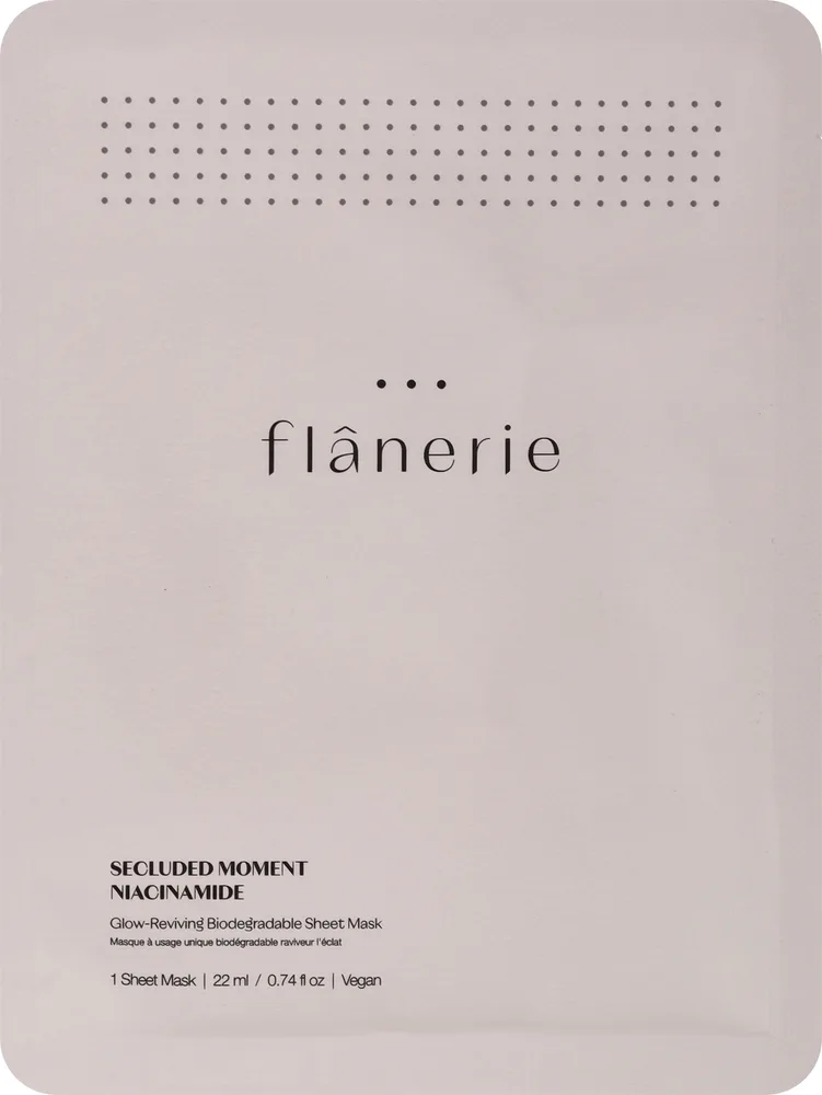Биоразлагаемая тканевая маска Flanerie для сияния кожи с виноградом, ниацинамидом и гиалуроновой кислотой