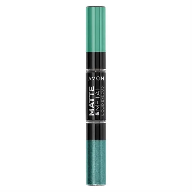 Тени для век Avon Matte и Metal Liquid Eye Duo жидкие, двойные, мини-формат, 4 мл, оттенок Mulberry Dream