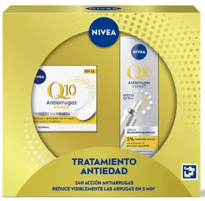 Набор NIVEA Q10 Power сыворотка для области вокруг глаз 15 мл и дневной крем SPF 15 50 мл для зрелой кожи
