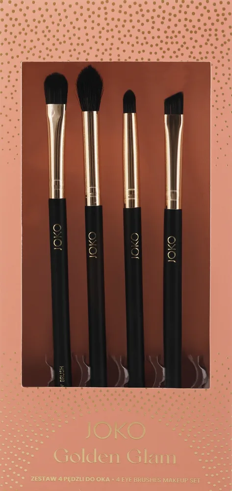Набор кистей для теней Joko Golden Glamour из синтетического ворса 4 шт