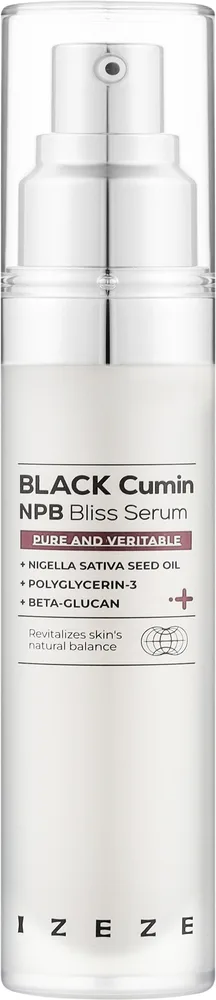 Сыворотка для лица IZEZE Black Cumin NPB Bliss Serum увлажняющая с маслом чёрного тмина 30 мл